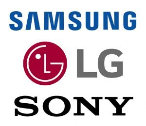 logos for Samsung LG and Sony