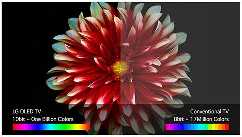 LG Color Spectrum graphic showing the color spectrum of an LG oled television