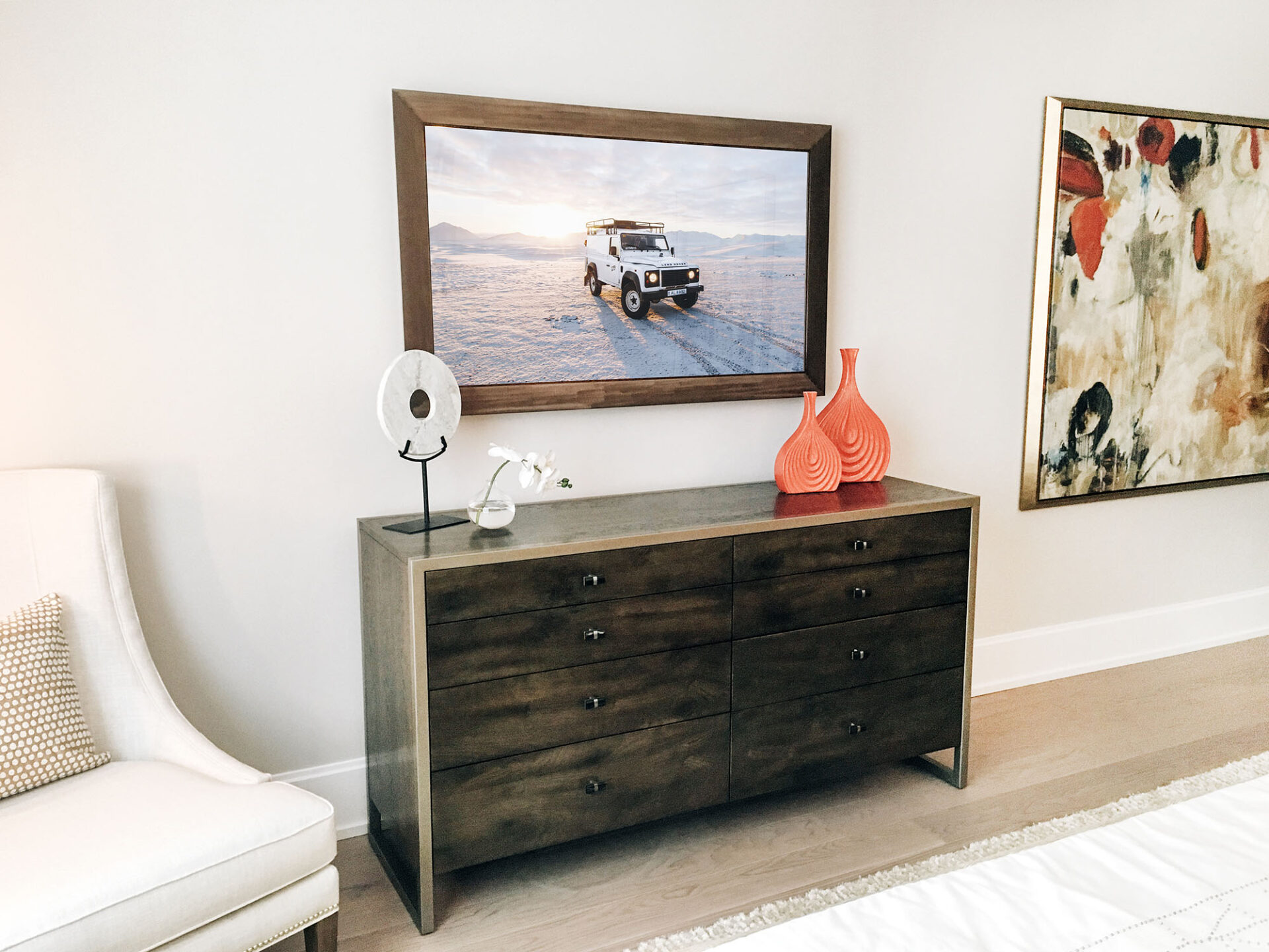reflectel mirror tv hangs at bronxville