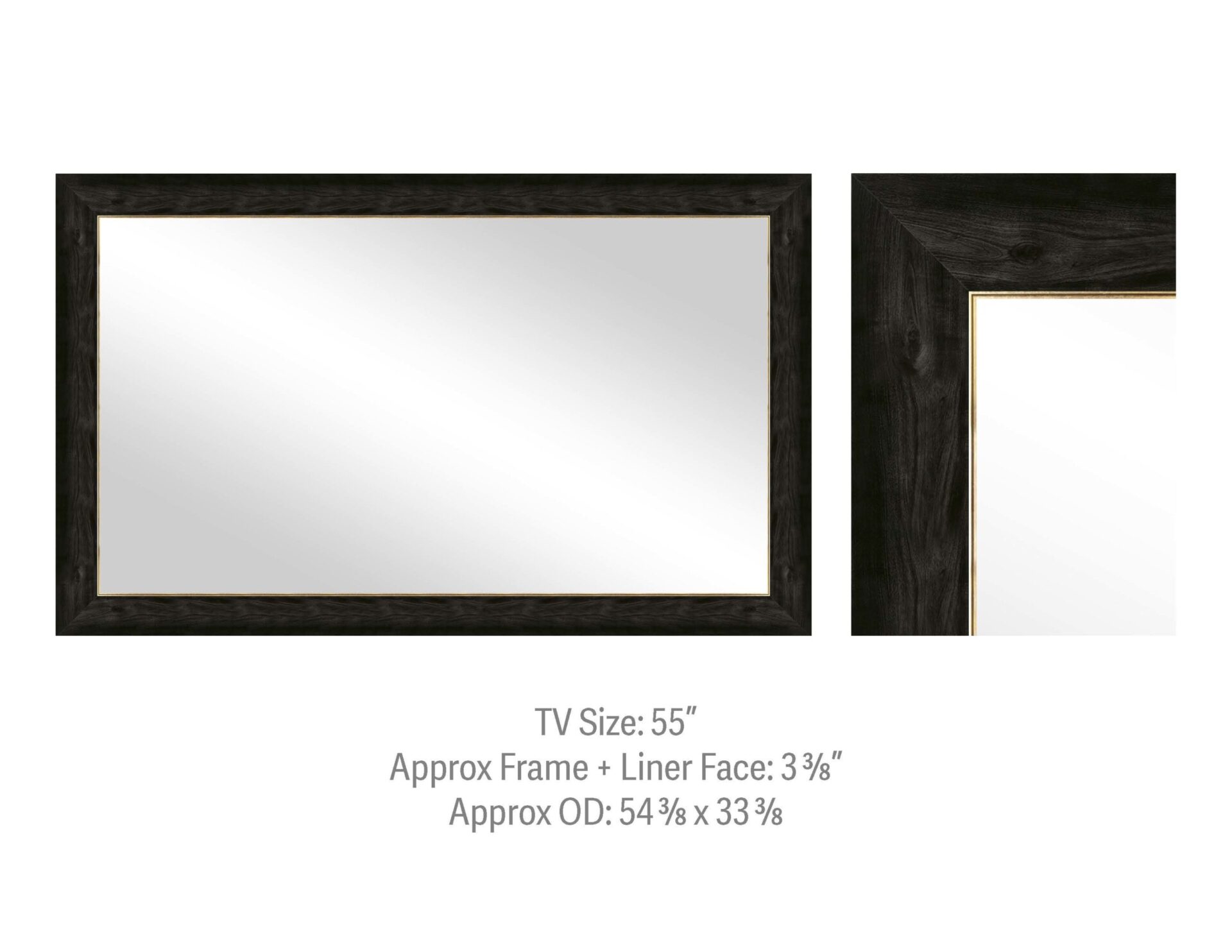 Mirror TV Mockup With Custom Black Frame