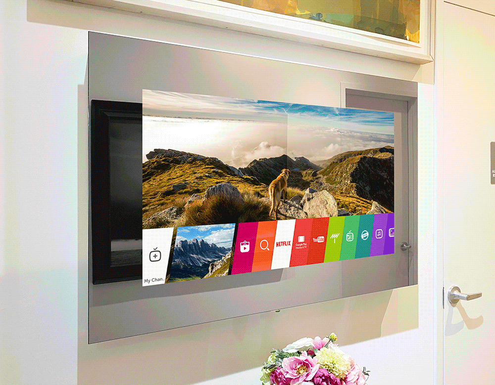 frameless television mirror in nyc frame shop