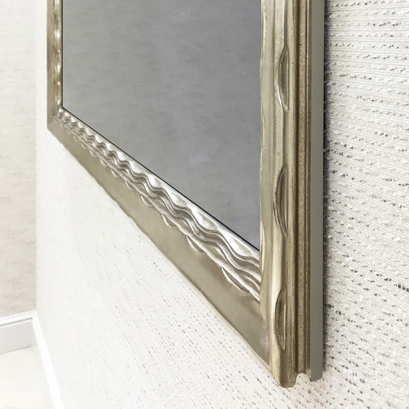 recessed mirror tv buildup gilded carved white gold custom