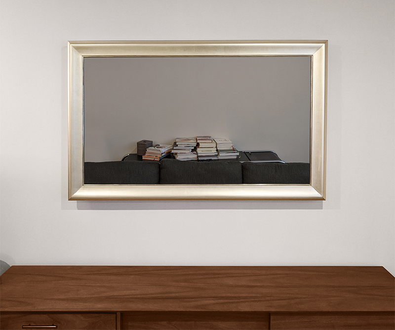 White Gilded Gold Framed Mirror Tv 55 Inch Luxurty