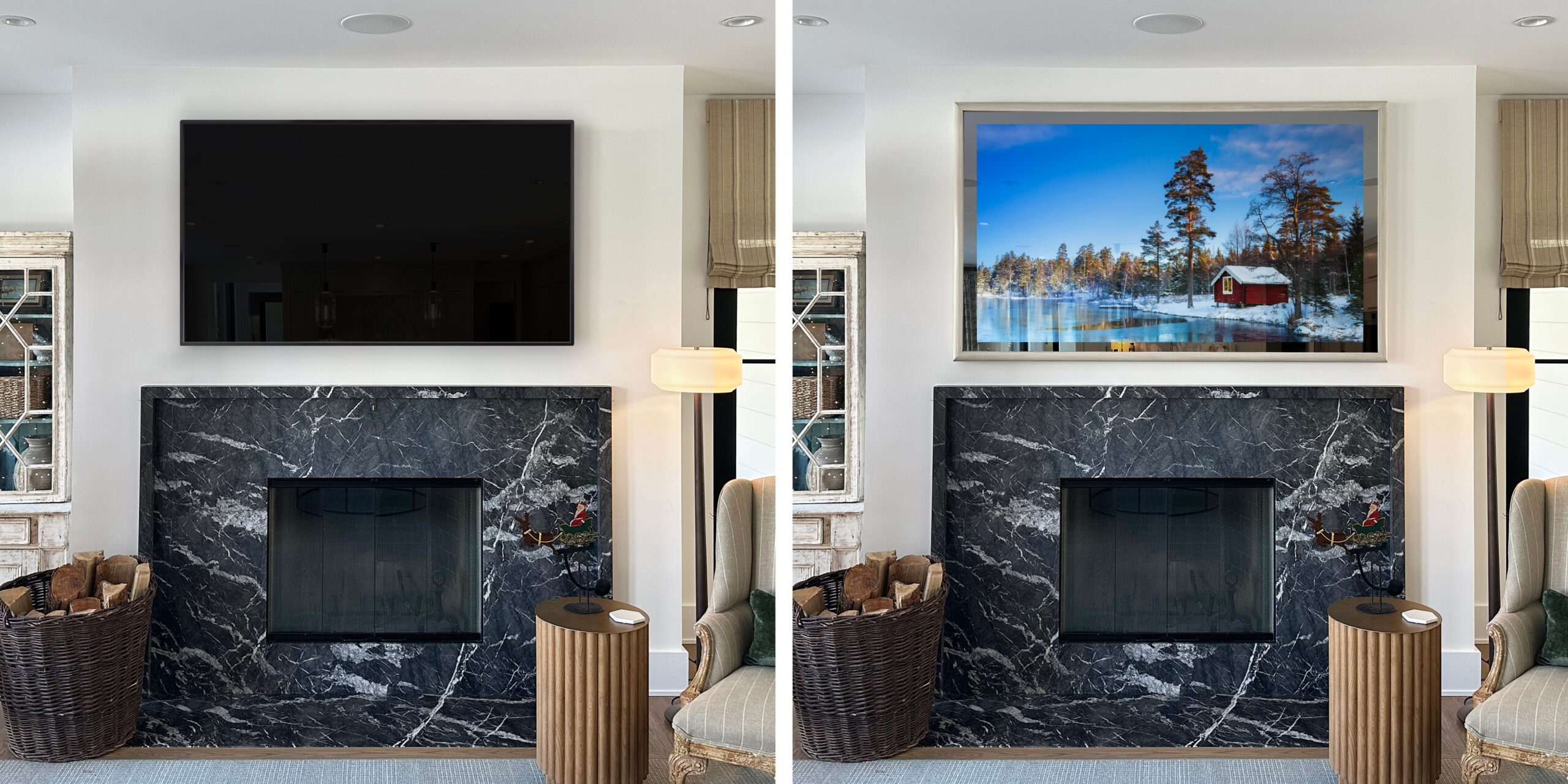 Before And After Television Makeover With Mirror Tv