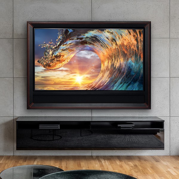 Framed TV Black Leather With Embedded Soundbar