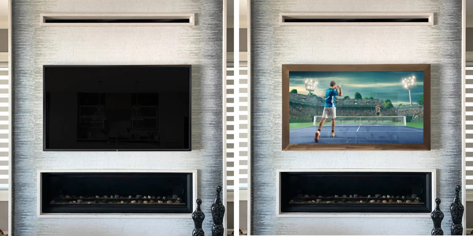 best tv of 2025 before and after hidden television with tv frame