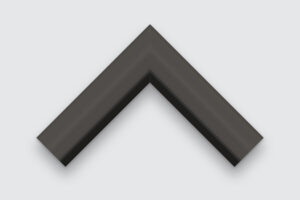 Sleek warm dark gray frame corner