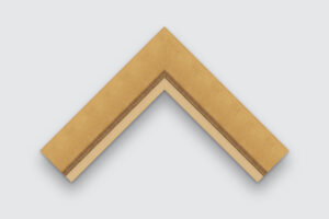 Yellow-gold textured and raised frame corner sample