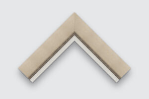 Warm-tan frame with inner eggshell-white detail