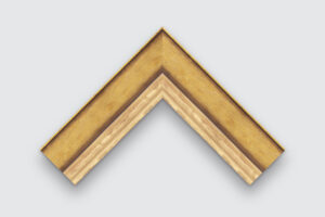Gold frame corner sample with lighter colored inner-border and warm brushed details