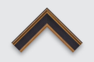 Cool Black framed with brushed dark gold details along edges