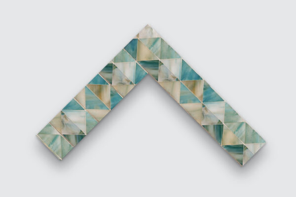 Allison Eden mosaic tv mirror frame with blue design