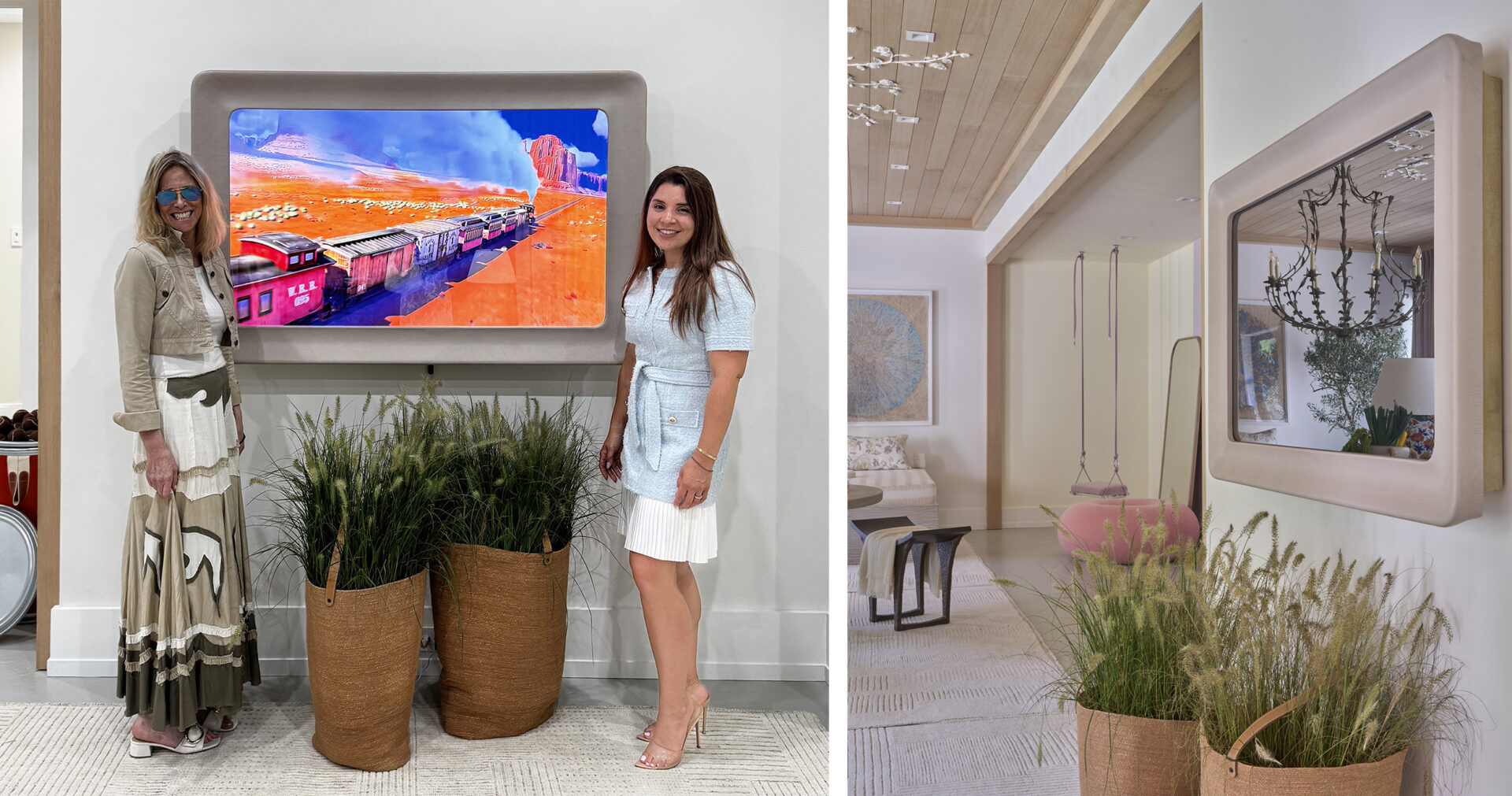 Rounded Corner Mirror TV In Hamptons Designer Showhouse In Daniella Feldman's Wellness Room