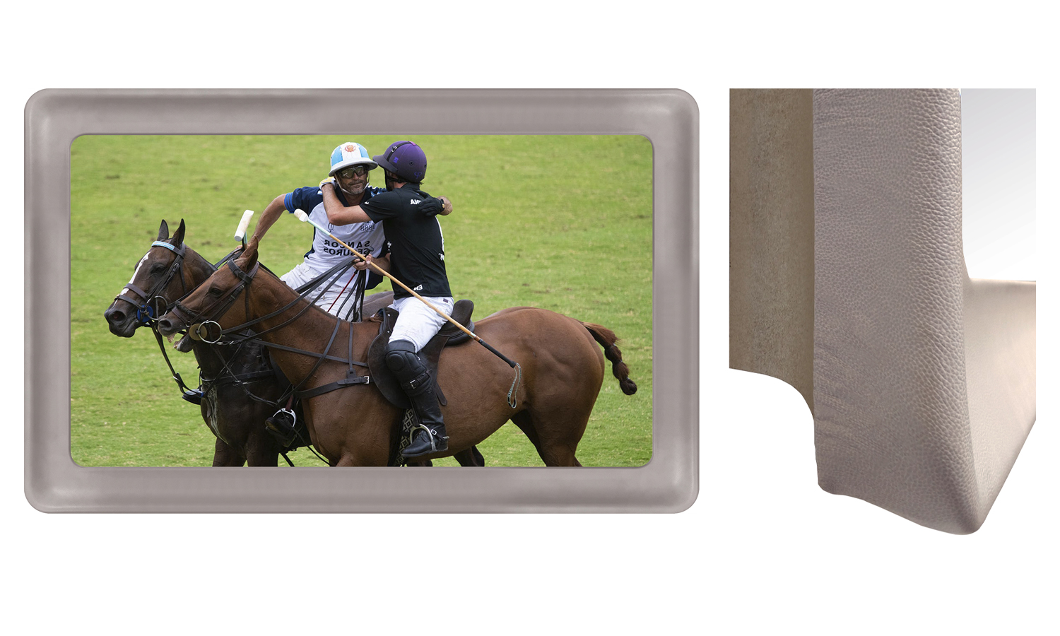 Cortina Leathers Rounded Corner Frame Mirror Television