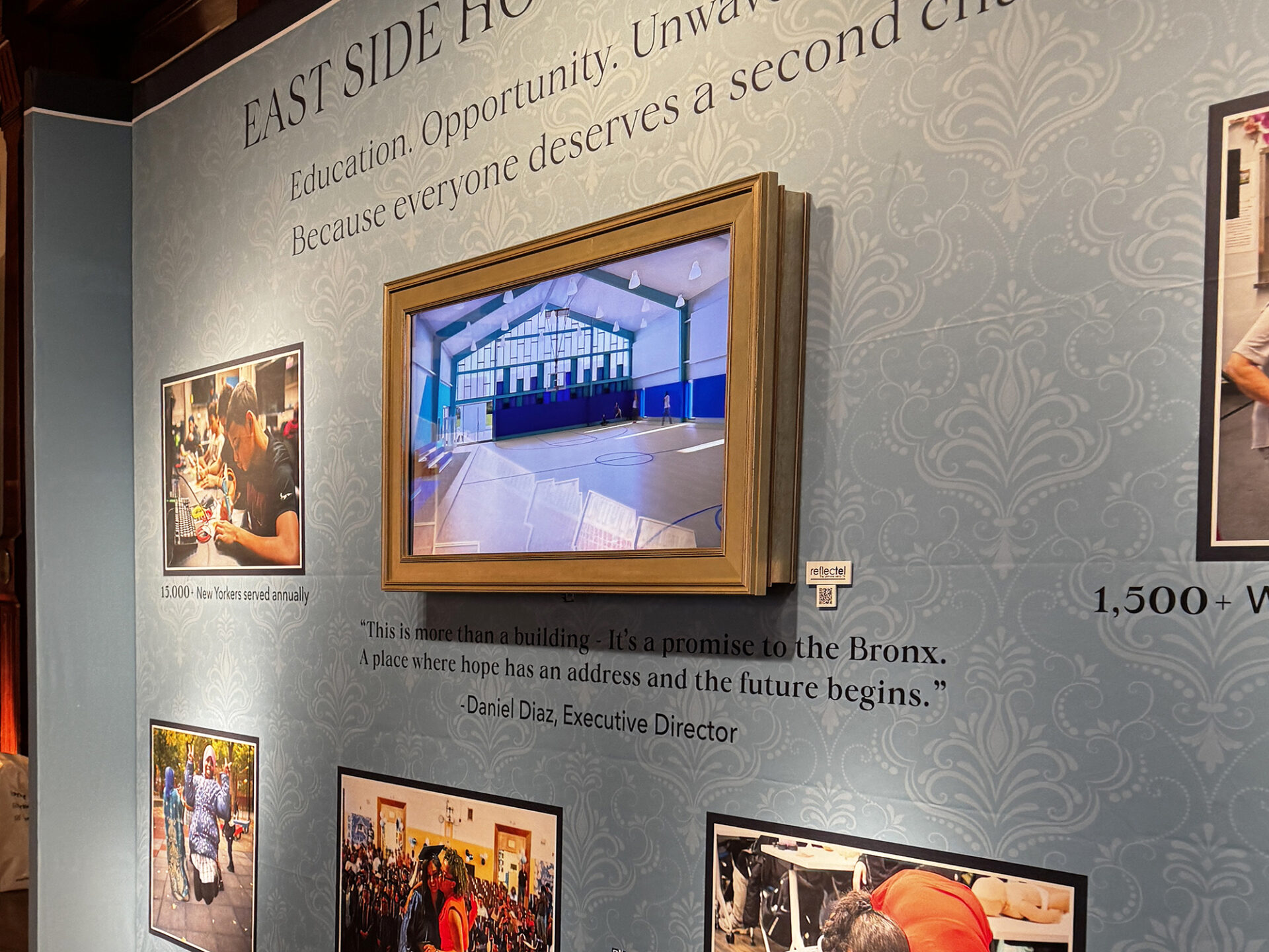 Silver Framed Television Mirror Installed On The Winter Show Event