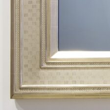Gilded Carved - GC12-B Checkerboard Gilded Carved Frame Closeup on white background Mirror TV with TV off