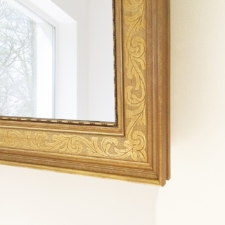 Signature Carved - SC7-G signature carved frame gold finish on white wall