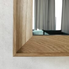 Modern Wood - MW7 oak wood frame corner mirror in living room