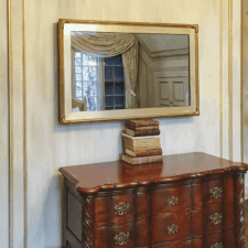 43" Landscape - Gilded Carved elegant traditional yellow and white gold frame with concealed tv in magic mirror