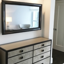 49" Landscape - Mahogany 49in 4k television with best glass and frame black mahogany wood