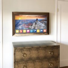 43" Landscape - Metal 43 in metal edge to edge best mirror television for bedroom bronze