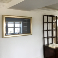 49" Landscape - Signature Shaped Samsung TV with Hidden TV glass technology in a signature silver frame edge to edge landscape sleek finish