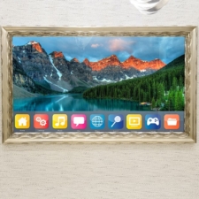 London Jewelers 55" Landscape - Gilded Carved London Jewlers retail store in Manhasset Long Island installed this luxury choice mirror television recessed for ultimate concealment of tv