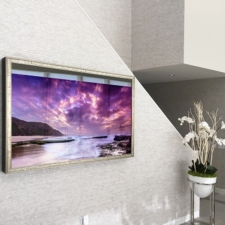 65" Landscape Plus - Signature Carved landscape plus mirror television geometric prefinished larson juhl modern frame in One Manhattan Square Penthouse