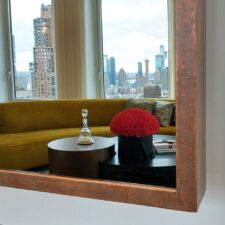 Leather - L60-LC Copper finish high end luxurious best mirror tv frames copper leather