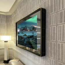 65" Rounded Corner - Leather with Gold Trim - Penny Drue Baird/Kips Bay 2024