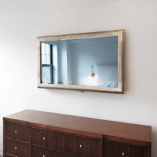 50" Landscape - Gilded Carved detailed carved bespoke high end framed television over dresser