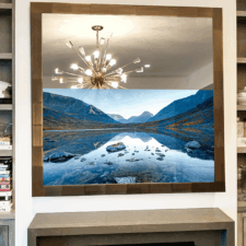 55" Square - Metal Zirconia Bronze completely custom metal square mirror television the best in nyc