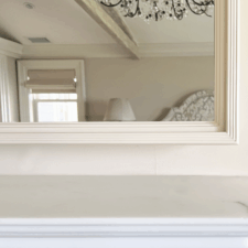 Specialty Wood (GS33 modified) 65in television corner mirror tv white over marble mantel
