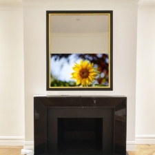 50" Portrait - Signature Carved w/ Bespoke Gilded Liner 50 inch tv mirror tall portrait black frame and gold liner