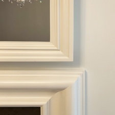Specialty Wood SW38 Benjamin Moore Satin Lacquer Decorator White Painted Mirror TV on beautiful Milled wood