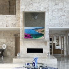 75" Portrait - Gilded Shaped 75" Portrait Mirror TV with Gilded Shaped frame