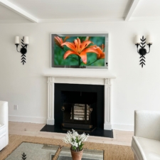 55" Landscape Plus - Powder Coated Metal 55" Landscape Plus Metal Mirror TV over fireplace