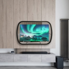 50" Ellipse Contour - Painted Wood 50" Ellipse Contour Mirror TV with black wood frame