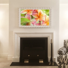 48" Landscape - Specialty Wood Specialty wood framed mirror tv pie crust carving