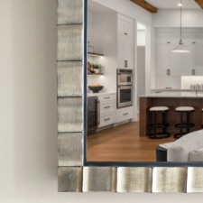 Gilded Carved - GC212-B White gold gilded carved framed TV Mirror in portrait mode