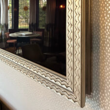 Signature Carved - SC42-S-RM Stacked carved silver frame for Framed TV with scallop design